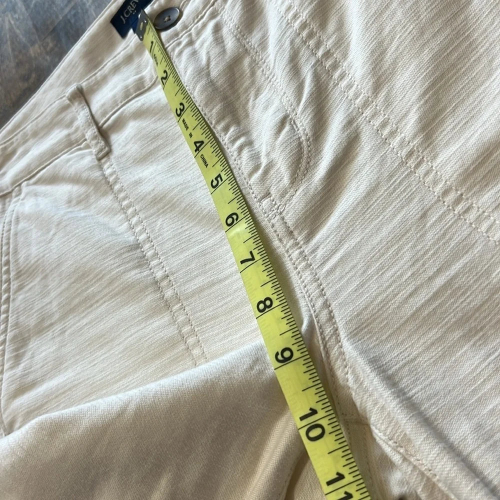 J CREW Ivory Patch Pocket Cotton Pants Size 0